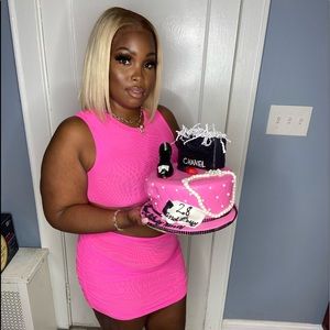 Pink 2 piece skirt set